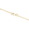 14K Yellow Gold Fancy Cable Link Love & Heart Cut Out Charm Anklet 9.50"+1" Ext.