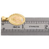 14K Yellow Gold Diamond Cut Texture Mother Virgin Mary Oval Pendant Charm 1"