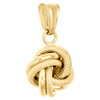 breloque pendentif texturé martelé en or jaune 14 carats avec nœud d'amour italien fantaisie 0,85"