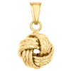 14K Yellow Gold Fancy Italian Love Knot Textured Diamond Cut Pendant Charm 0.85"