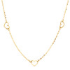 14K Yellow Gold Italian Love Hearts Cutout Statement Cable Chain Necklace 18"