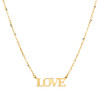 14K Yellow Gold Fancy Italian Script LOVE Statement Cable Chain Necklace 18"