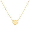 14 karat gult guld fancy puff love heart italiensk rolo chain statement halskæde 18"