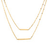 14K Yellow Gold Italian Double Link Cable Chain Statement Name Bar Necklace 18"