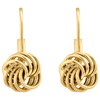 aretes italianos con nudo de amor elegante pulido / texturizado de oro amarillo de 14k