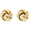 14K Yellow Gold Fancy Love Knot Earrings Polished Textured 11mm Italian Studs