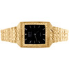 montre Geneve Classic Nugget en or jaune 10 carats, cadran noir ou champagne 25 mm x 25 mm