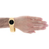 montre Geneve Classic Nugget pour homme en or jaune 10 carats, cadran noir ou champagne, 30 mm