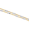 14K Two Tone Gold 2.50mm Italian Moon Cut Bead Chain Fancy Textured Necklace 18"