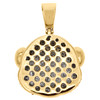 10K Yellow Gold Brown Diamond Monkey Face Emoji Pendant 1.25" Pave Charm 1 CT.