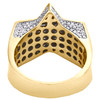 10K Yellow Gold Mens Baguette Diamond Stacked Star Shape Pinky Ring Band 1 CT.
