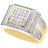 10K Yellow Gold Princess Cut Diamond Pinky Ring Square Tier 14mm Band 1.63 CT.