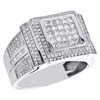 10K White Gold Princess Cut Men Diamond Pinky Ring Square Tier 14mm Band 1.63 CT