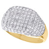 10K Yellow Gold Round Diamond Statement Pinky Ring 14mm Mens Pave Band 2.25 CT.