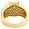 10K Yellow Gold Round Diamond Fancy Statement Pinky Ring 14mm Pave Band 1.63 CT.