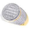 10k gult guld baguette diamant cirkel rund ram 18mm pinky ring band 1,75 ct