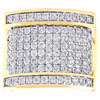 10K Yellow Gold Round Diamond Domed Statement Pinky Ring 20mm Pave Band 3.25 CT.