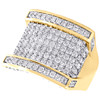 10K Yellow Gold Round Diamond Domed Statement Pinky Ring 20mm Pave Band 3.25 CT.