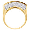 10K Yellow Gold Round Diamond Domed Statement Pinky Ring 20mm Pave Band 3.25 CT.