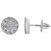 10K White Gold Round & Baguette Cut Diamond Circle Earrings 8.50mm Stud 1/3 CT.