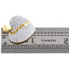 Sterilng Silver & Diamond Broken Heart Pendant 0.95" Statement Charm 0.62 CT.