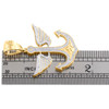 10K Yellow Gold Real Diamond Ship Anchor Angel Wing Pendant 1.70" Charm 1/2 CT.