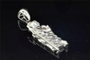 Mens .925 Sterling Silver 2.5" Diamond Jesus Piece Pendant Cross Charm .15 Ct