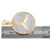 10K Yellow Gold Real Diamond Mercedes Medallion Logo Pendant 2.10" Charm 1.75 CT