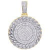 10K Yellow Gold Diamond Miami Cuban Link Medallion Pendant 2.20" Charm 4.62 CT.