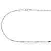collar de mujer con cadena elegante y barra de Singapur sólida de 1,50 mm en oro blanco de 10 quilates de 40,6 a 61 cm