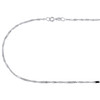 collier pour femme en or blanc 10 carats avec barre de Singapour solide de 1,50 mm, chaîne fantaisie, 16" - 24"