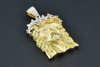 Yellow Diamond Jesus Pendant Sterling Silver Round Cut 1.36 Ct Charm w/ Chain