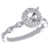 14K White Gold 1/2 CT Diamond Semi Mount Engagement Ring For 1CT Round Solitaire