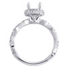 anillo de compromiso de oro blanco de 14 k con diamante de 1/2 qt y semimontaje para solitario redondo de 1 qt