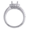 anillo de compromiso con semimontaje de diamantes de 5/8 quilates en oro blanco de 14 k para solitario redondo de 1 quilates