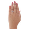 anillo de compromiso con semimontaje de diamantes de 7/8 qt en oro blanco de 18 k para solitario ovalado de 1 qt