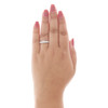 anello di fidanzamento in oro bianco 14k con montatura semi-diamante da 1/2 ct per smeraldo centrale da 3/4 ct