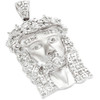 Real Diamond Mico Mini Jesus Face Pendant 10K White Gold 0.24 Ct Round Cut Charm