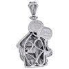 Sterling Silver Real Diamond Baby Jesus Statement Pendant 2" Pave Charm 1/6 CT.