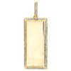 Yellow Sterling Silver Diamond Bar Statement Pendant 1.90" Pave Charm 3/4 CT.