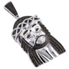 Sterling Silver Real Black Diamond Jesus Face Pendant 2.50" Mens Pave Charm 1 CT