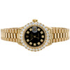 Rolex oro de 18 quilates, 26 mm, Datejust President 69178 vs reloj de diamantes, esfera negra, 2,08 ct