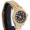 Montre Rolex en or 18 carats 26 mm Datejust President 69178 vs diamant cadran noir 2,08 ct