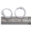 14K White Gold Real Diamond Fancy Hoop Graduating Pave Set 28mm Earrings 1.50 CT