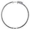 14K White Gold Prong Set Round Diamond Hoop In & Out 42mm Ladies Earrings 7/8 CT