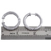 14K White Gold Pave Set Round Diamond Hoop In & Out 27mm Huggie Earrings 2.87 CT