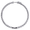 14K White Gold Round Cut Diamond Hoop In & Out 56mm Prong Set Earrings 5.25 CT.