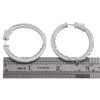 14K White Gold Round Diamond Hoop In & Out 27mm Pave Set Huggie Earrings 5 CT.