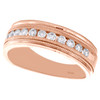 10K Rose Gold Round Diamond Wedding Band Milgrain Channel Set 7mm Ring 1 /2 CT.