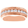 10K Rose Gold Round Diamond Wedding Band Milgrain Channel Set 7.75mm Ring 1 CT.